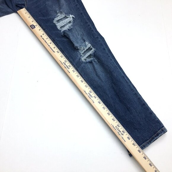 Aeropostale Women's Mom Jeans Distressed Stretch Dark Wash size 6 length 28" - Picture 6 of 11